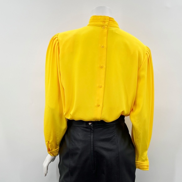 Simon Chang Yellow Button Back Blouse - Picture 8 of 11